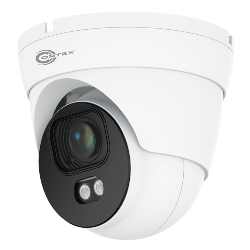 COR-IP8TRVA 8MP CMedallion 8MP (4K) Cortex ColorMAX 24/7 Color IP Network Turret Camera with 2.8-12mm Motorized Zoom Lens and Advanced AI 